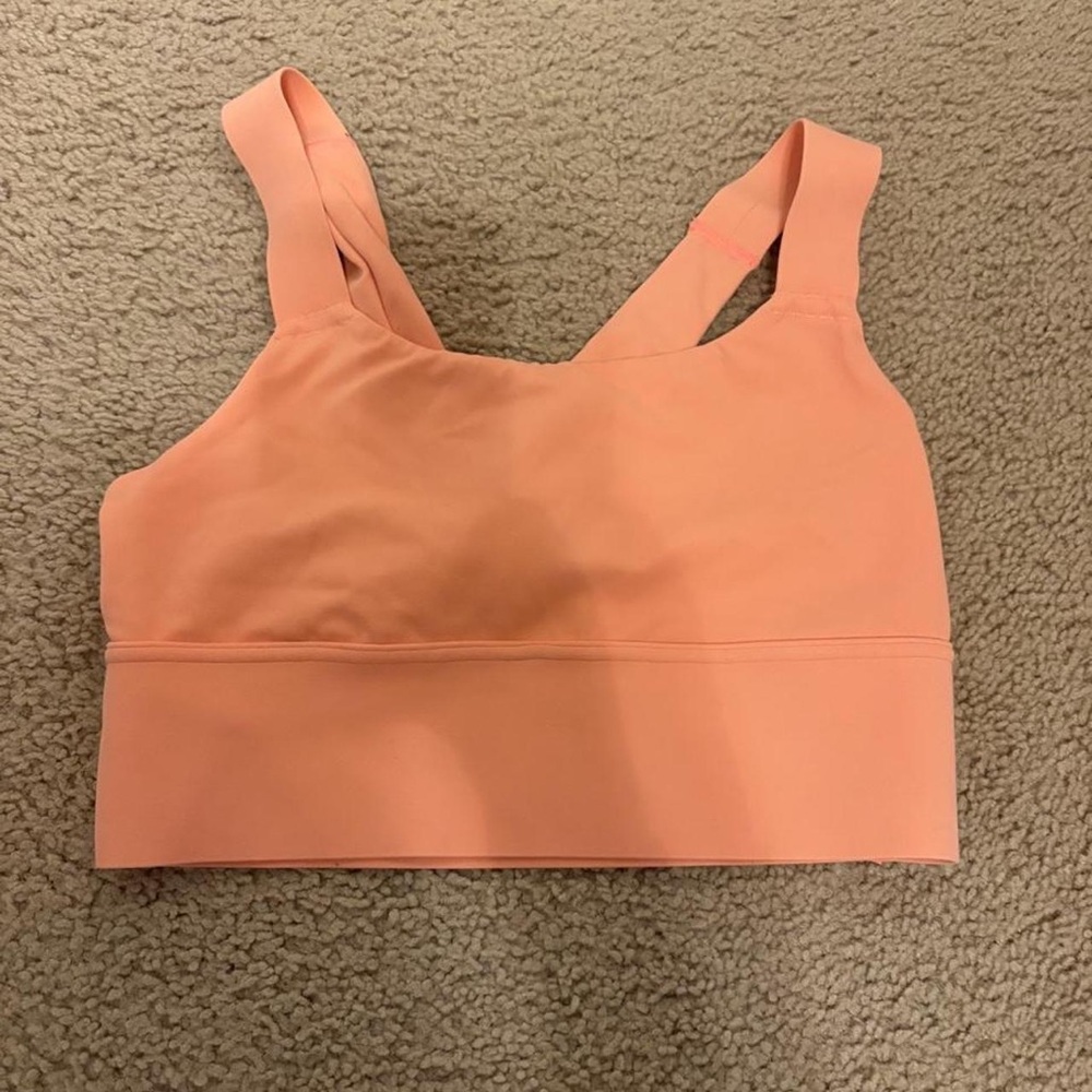 Athleta Coral Peach Supportive Scoop Sports Bra